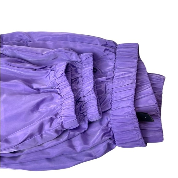 Shein Purple Pant Windbreaker Festival Oversized Cuffed Black Zipper Pant SZ L - Picture 7 of 13